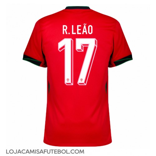 Camisa de Futebol Portugal Rafael Leao #17 Equipamento Principal Europeu 2024 Manga Curta